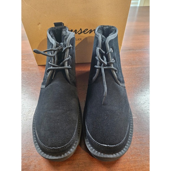 Jousen Milan Mens 13 Black Casual Ankle Chukka Alpine Style Suede Boot - Picture 2 of 12